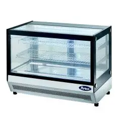 PRÉSENTOIR DE COMPTOIR / VITRINE RÉFRIGÉRÉEEN ACIER INOX - Mod. SQUARE WTF160L - FROID VENTILÉ - TEMPÉRATURE +2/+8°C - Capacité 160 L - Alimentation MONOPHASÉE 230V/1/50 Hz - Puissance : 242 W - Dimensions L 90 x P 56 x 68h cm