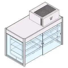 Vitrine réfrigérées avec fond et moteur incorporé - Structure en inox  finissage en scotch brite