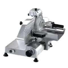 TRANCHEUSE VERTICALE  - Mod. 30AIPVCR - Convient pour charcuterie - Alimentation MONOPHASÉ  230V/1/50Hz - Lame Ø 300 - Largeur max de coupe mm 215x210 - Aiguiseur  fixe  - Norme CE