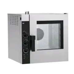 FOUR ÉLECTRIQUE À CONVECTION POUR GASTRONOMIE ET PÂTISSERIE  - Mod NEME5232 - CONTRÔLE ÉLECTROMÉCANIQUE  - HUMIDIFICATEUR ET À UNE VITESSE- ALIMENTATION MONOPHASÉ 230/1/50 - PUISSANCE  KW 3,3 - CAPACITÉ : 5 X (GN 2/3) - DISTANCE ENTRE PLAQUES  Cm 7,4 - DI