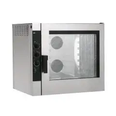 FOUR GAZ À CONVECTION POUR GASTRONOMIE ET PÂTISSERIE - Mod NEMG72 - CONTRÔLE ÉLECTROMÉCANIQUE - HUMIDIFICATEUR ET À UNE VITESSE - ALIMENTATION MONOPHASÉ 230/1/50 - PUISSANCE  KW 16 + 0,6 - CAPACITÉ : 7 X (GN 1/1 ; 60X40) - DISTANCE ENTRE PLAQUES  cm 7,4 -