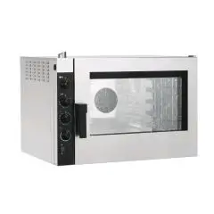 FOUR ÉLECTRIQUE MIXTE À CONVECTION ET VAPEUR DIRECTE POUR GASTRONOMIE ET PÂTISSERIE - Mod NECE52 - CONTRÔLE ÉLECTROMÉCANIQUE - ALIMENTATION TRIPHASÉ 400/3/50 - PUISSANCE  KW 6,3 - CAPACITÉ : 5 X (GN 1/1 ; 60X40) -DISTANCE ENTRE PLAQUES  cm 7,4 - DIM cm L 