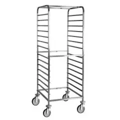 Échelle porte-plaques - Mod 2072 - Structure en acier inox - Glissières en acier inox - Capacité : 14 plaques GN 1/1 (53x32,5 cm) - Dimensions L 65 x P 72 x h 163 cm