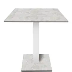 Table avec plateau carr&eacute; - finition claire brooklyn - colonne blanche - Mod&egrave;le 225-HPQ-403 - base H 73 cm