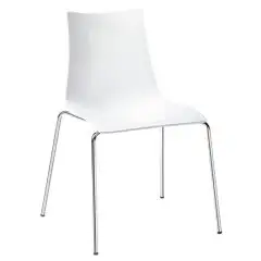 CHAISE ZEBRA ANTICHOC - MOD. 2273 - STRUCTURE À 4 PIEDS EN ACIER TUBULAIRE CHROMÉ - COQUE EN POLYCARBONATE - POUR USAGE INTÉRIEUR - EMPILABLE - - DIM. cm L 54 x P 52 x H 81 - NORME CE