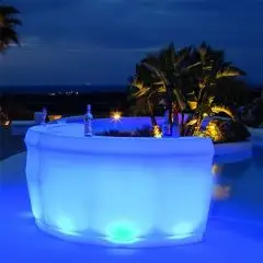 COMPTOIR DE BAR LUMINEUX - MOD PEMBA LIGHT - INTÉRIEUR/EXTÉRIEUR - STRUCTURE EN POLYÉTHYLÈNE - NORME CE