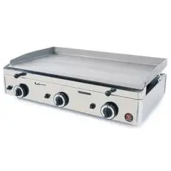 PLANCHA À GAZ DE COMPTOIR - Mod. SPG-801 - Plaque lisse en acier - Puissance W 8250 - Surface de cuisson cm L 78,3 x P 39,5 - Dimensions cm L 80 x P 50,7 x 23,4 h - Norme CE