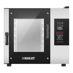 FOUR ÉLECTRIQUE À CONVECTION ET VAPEUR AVEC CONTRÔLE NUMÉRIQUE - Cod. GOURMET 621E - CONVIENT POUR GAZTRONOMIE - Capacité plaques n. 6 GN 2/1 (cm 65x53) ou n. 12 GN 1/1 (cm 32,5x53) - Puissance kW 17,5 -Voltage230/400 V 50/60 Hz - Température max °C 270 -