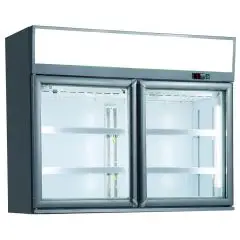 Présentoir placard réfrigéré de support pour produits surgelés avec capacité Lt 373 et température de -22 à -18 °C Klimaitalia KENAI TOP 145