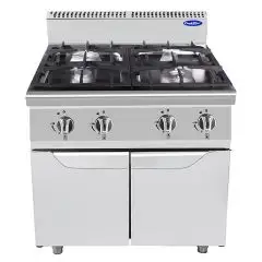 FOURNEAU À GAZ - Mod. CV9I4DH1 - 4 FEUX - COMPARTIMENT NEUTRE AVEC PORTES - AVEC FLAMME PILOTE - Puissance 34,5 kW - Dimensions L 80 X P 90 X H 114 cm - Norme CE