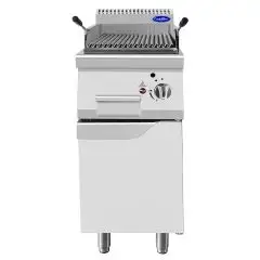 GRILL PIERRE DE LAVE PROFESSIONNEL À GAZ - Mod. CV7I4EOI - COMPARTIMENT AVEC PORTE À BATTANT - Puissance 7 kW - Dimensions L 40 X P 70 X H 108,5 cm - Norme CE