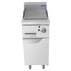 GRILL PIERRE DE LAVE PROFESSIONNEL À GAZ - Mod. CV9I4EH - COMPARTIMENT AVEC PORTE À BATTANT - Puissance 9 kW - Dimensions L 40 X P 90 X H 114 cm - Norme CE