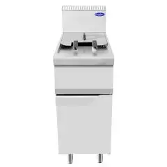 FRITEUSE À GAZ - LINEA COOK - Mod. CV9I4HH - 1 CUVE 21 L D'HUILE - COMPARTIMENT AVEC PORTE À BATTANT - Puissance 17 kW - Dimensions L 40 X P 90 X H 114 cm - Norme CE