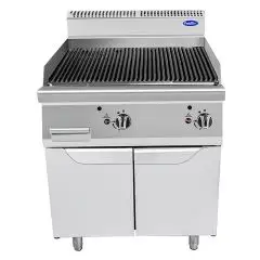 GRILL PIERRE DE LAVE PROFESSIONNEL À GAZ - Mod. CV9I8EH - COMPARTIMENT AVEC PORTES À BATTANT  - Puissance 18 kW - Dimensions L 80 X P 90 X H 114 cm - Norme CE