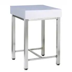 Billot en polyéthylène avec tabouret en acier inoxydable Euroceppi