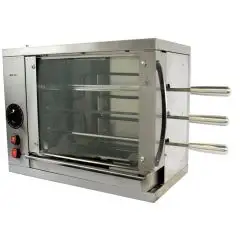 MULTIGRILL - MOD. CEV2 -  Structure portante en acier inox - 2 résistances avec régulateur d'énergie - 2 + 1 épées inox - Alimentation 230V monophasée - Puissance 1,8 KW - Dimensions : L 58,7 X P 31,5 X h 45 cm - Norme CE