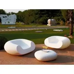 SALON DE JARDIN - MOD. CHUBBY - POUR UTILISATION EN EXTÉRIEUR - STRUCTURE EN POLYÉTHYLÈNE - NORME CE