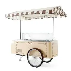 CHARIOT À GLACE- VENTILÉ - VERRES EN CRISTAL  TREMPÉ - UNITÉ CONDENSATRICE REFROIDIE PAR AIR - TEMPÉRATURE  -16/-10°C - Dim. cm. L 200 x P 128,5 x h 208,1