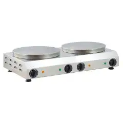 CRÊPIÈRE ÉLECTRIQUE - MOD. ETR3535G - 2 PLATEAUX DE CUISSON Ø 350 mm CHACUN - ALIMENTATION 400V/3/50-60Hz TRIPHASÉE - PUISSANCE 2400 + 2400 W - Norme CE