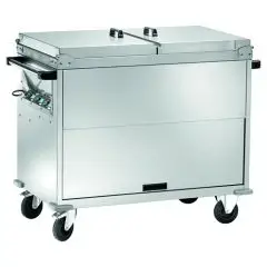 CHARIOT THERMIQUE BAIN-MARIE - MOD. TD 2 - Structure en acier inoxydable - Cuve à double paroi avec robinet - Thermostat réglable +30°/+90°C - Alimentation 230V/1/50-60Hz