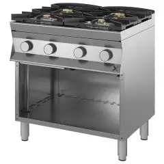 CUISINE À GAZ - Mod 9DGMH4B12 - 4 FEUX - COMPARTIMENT OUVERT - FLAMME PILOTE - Dimensions L 80 x P 90 x H 85/90 cm