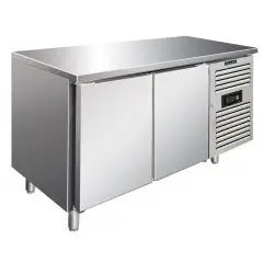 TABLE RÉFRIGÉRÉE EN ACIER INOX AISI 304 - FROID VENTILÉ - Mod CXF2100TN - GASTRONORM 1/1 (53 x 32,5 cm) - 2 PORTES - CAPACITÉ 313,5 L - TEMPÉRATURE -2°/+8°C - Dim L 136 x P 70 x h 86 cm