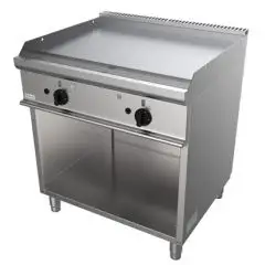 PLANCHA À GAZ - MOD. G7NUQ2DCN - PLAQUE LISSE - Compartiment ouvert - n. 2 zones de cuisson - Puissance kW 12 - Dim. 80x70xh85 cm - Norme C