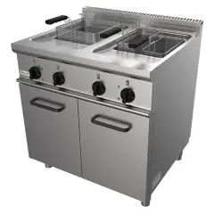 FRITEUSE ÉLECTRIQUE - LIGNE EASY - MOD. G7JYM2V17 - N. 2 cuves 17+17 Lt d'huile - Puissance kW 33 - Dim.  80x70xh85 cm - Norme CE
