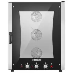 FOUR Â GAZ COMBINÉ À CONVECTION ET VAPEUR - Cod. EASY10G - CONVIENT POUR GAZTRONOMIE,BOULANGERIE ET PÂTISSERIE - Capacité plaques n. 10 60 x 40 cm ou GN  1/1 - Puissance kW 16,5 -Voltage230 V 50/60 Hz MONOPHASE - 15050 KCAL/H - Température max °C 270 - Di