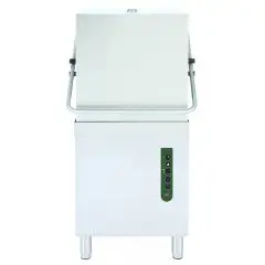 LAVE-VAISSELLE À CAPOT MÉCANIQUE - Mod EKO1000 - Passage utile hauteur maximum cm cm 42 - Panier carré cm 50 x 50 - Cycle 60-180-240" - Doseur de produit de rinçage et de détergent - Dimensions cm L 74,7 x P 79,6 x H 132,9/180