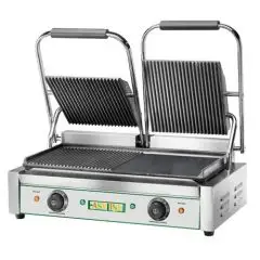 PLAQUE DE CUISSON EN FONTE - ÉLECTRIQUE - Mod EG/03M - Plaque double rainurée et lisse - Surface de cuisson cm L 47,5 x P 23 - Puissance 3600 W - Monophasé 220-240V/1/50-60Hz - Norme CE