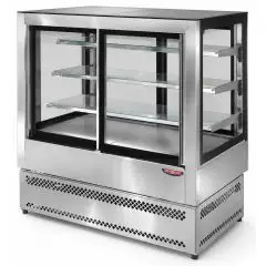 VITRINE R&Eacute;FRIG&Eacute;R&Eacute;E - MOD. EVOK INOX L 4 PORTES - R&Eacute;FRIG&Eacute;RATION VENTIL&Eacute;E - TEMP&Eacute;RATURE &deg;C +2/+8 - PORTES COULISSANTES AVANT ET ARRI&Egrave;RE - VERSION EN ACIER INOXYDABLE