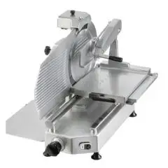TRANCHEUSE VERTICALE  - Mod. 35AIPVS - Convient pour viande - Alimentation MONOPHASÉ  230V/1/50Hz - Lame Ø 350 - Largeur max de coupe mm 300x250 - Aiguiseur  fixe  - Norme CE