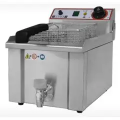 FRITEUSE ÉLECTRIQUE DE COMPTOIR - Mod FBR 9 - Capacité du bac 9 litres d'huile - Puissance 3,5 kW - Alimentation monophasée - Dimensions cm L 31,5 x P 48 x H 35 - Norme CE