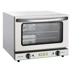 FOUR ÉLECTRIQUE À CONVECTION - Mod FD21 - Pour la gastronomie - Structure en acier inoxydable - Capacité de 3 plaques GN 1/2 (cm 32,5x26,5) - Puissance 2100 W - Alimentation monophasée - Dimensions cm L 50,3 x P 47,5 x H 38
