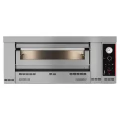 FOUR À GAZ MÉCANIQUE POUR PIZZA - Mod HN 9 - 1 chambre - Surface de cuisson en briques réfractaires - Dimensions de la chambre cm L 105 x P 105 x 15 H - Nombre de pizzas 9 (Ø 30/34 cm) - Puissance 29 kW - Norme CE