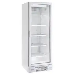 ARMOIRE RÉFRIGÉRÉE EN TÔLE PEINTE - STATIQUE AVEC AGITATEUR - Mod HT372ZST W - CAPACITÉ 382 L - N. 1 PORTE EN VERRE - TEMPÉRATURE -18°/-24°C - DIMENSIONS cm L 64 x P 67 x H 187,5 - NORME CE