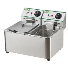 FRITEUSE ÉLECTRIQUE DE COMPTOIR - Mod FY4L2 - CAPACITÉ CUVE 4,2 + 4,2 LT D'HUILE - Alimentation monophasée