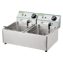 FRITEUSE ÉLECTRIQUE DE COMPTOIR - Mod FY8L2 - CAPACITÉ CUVE 8 + 8 LT D'HUILE - Alimentation monophasée