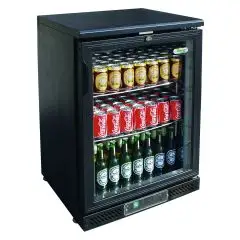 VITRINE RÉFRIGÉRÉE EN TÔLE PEINTE ET ALLUMINIUM - POUR BOISSONS -Mod. G-BC1PB87 - VENTILÉ - CAPACITÉ' Lt 129 - N. 1 PORTE EN VERRE- Température +2°/+8°C - Dim. cm 60 x53,5 x87 - Norme CE
