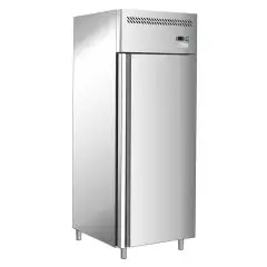 ARMOIRE RÉFRIGÉRÉE EN ACIER INOX AISI 201 - POUR SNACK BAR - STATIQUE - Mod. G-SNACK400TN-FC - CAPACITÉ BRUTE 429  Lt - N. 1 PORTE - Température -2°/+8°C - Dim. 68x71x201 cm - Norme CE