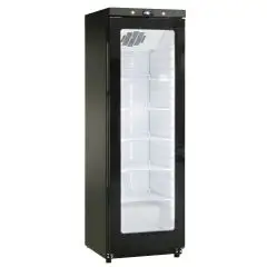 Armoire frigorifique - Mod GN 400 G TN BLK - Statique avec agitateur - Gastronorme 2/1 (cm 65 x 53) - 1 porte vitrée - Capacité 400 L - Température +2°/+10° C - Dimensions cm L 60 x P 62,5 x H 186