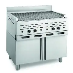 GRILLE PIERRE DE LAVE - MOD. 2100/R2M - VERSION MONOBLOC SUR MEUBLE  - PUISSANCE Kw/h 22,52 - ALIMENTATION MÉTHANE - GPL - DIM. cm L 89 x P 70 x h 85 - NORME CE