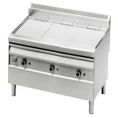 GRILLE À GAZ ET EAU - Mod GV1219 - Flamme pilote - Dimensions cm L 119,5 x P 90 x H 85/107