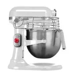 BATTEUR MÉLANGEUR PLANÉTAIRE KITCHENAID - COULEUR BLANCHE - Mod K7PROW - Structure en métal - N° 1 cuve de 6,9 L - Tours par minute de 40 à 200 - Puissance 325 W - Alimentation monophasée 220-240V - Dimensions cm L 37,1 x P 28,7 x H 41,9 - Grille de prote