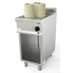 CUISEUR VAPEUR DIM SUM ÉLECTRIQUE  - MOD. L7/DSE400BA - Structure en acier inox - Compartiment ouvert - Plan de travaille arrondis en acier inox - Cuve GN 1/1 cm 20h - Plaque d'appui perforée en acier inox pour paniers en bambou  - Puissance électrique kW