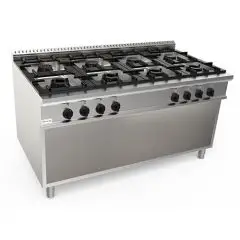 CUISINIÈRE À GAZ 8 FEUX CASTA MISS 900 - MOD N9WUZ8DC2P2M4G - Espace ouvert - Avec flamme pilote - Puissance kW 47,6 - Dimensions cm L 160 x P 90 x H 85