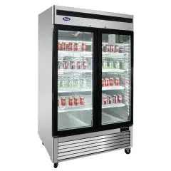 ARMOIRE RÉFRIGÉRÉE EN ACIER INOX - Mod. MCF8703GR - FROID VENTILÉ - CAPACITÉ 1300 L - 2 PORTES VITRÉES - TEMPÉRATURE -17°/-20°C - Dim. L 138,2 x P 80,5 x h 211,2 cm - Norme CE