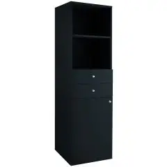 Meuble de service de salle - Mod ML5050 - Structure et panneaux en mélaminé - 1 porte - 2 tiroirs - Dimensions cm L 45 x P 49 x 144 H