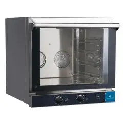 FOUR ÉLECTRIQUE À CONVECTION POUR GASTRONOMIE, PÂTISSERIE ET BOULANGERIE - MOD. K 4 MEC - PORTE ABATTANTE - ALIMENTATION MONOPHASÉE 230V/1/50Hz - PUISSANCE 3,35 kW - CAPACITÉ : 4 PLAQUES/GRILLES 43,5 x 35 cm OU N. 4 PLAQUES/GRILLES 43,5 x 32 cm - DIMENSIO